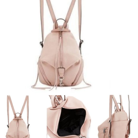 Julian Medium Leather Backpack Vintage Pink